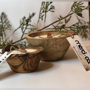 Candle Set. Handmade, Organic Soy Wax Wood